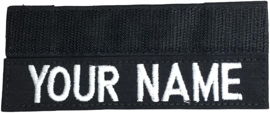 BLACK NAMETAPE / WHITE EMBROIDERY NAMETAPES W/ VELCRO FOR FLYING CROSS JACKET