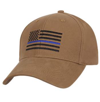 ROTHCO COYOTE BROWN THIN BLUE LINE FLAG HAT