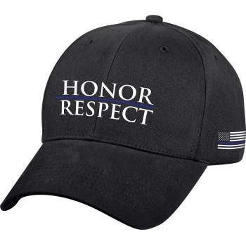 ROTHCO BLACK HONOR / RESPECT W/ THIN BLUE LINE FLAG HAT