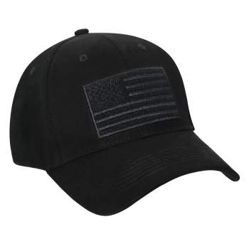 ROTHCO BLACK HOOK & LOOP U.S. FLAG LOW PROFILE CAP