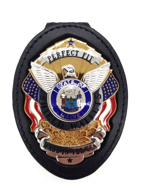 PERFECT FIT 716-PC CO-15Recessed Belt Clip Badge Holder with Pocket and Neck Chain